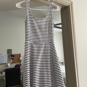 Divided black and white dress